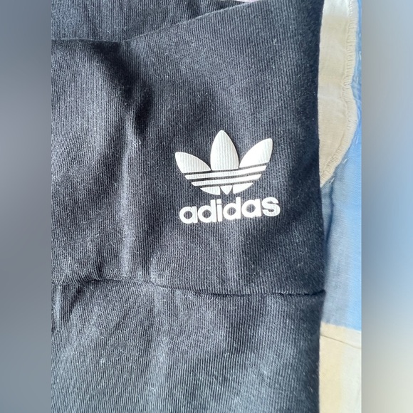 Adidas Black and White Skinny Leggings with Iconic Stripes Athletic Pants Small - Picture 3 of 8